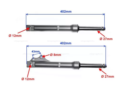 Teleszkóp szett első 27mm 10"-os kerekű kínai robogóhoz