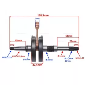 Főtengely Honda DIO ZX / AF34 / AF35 32.5mm