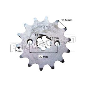 Lánckerék első 428 14 fogas 14/17mm-es tengelyre