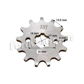 Lánckerék első 420 13 fogas 14/17mm-es tengelyre