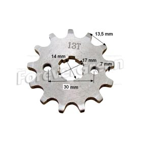 Lánckerék első 428 13 fogas 14/17mm-es tengelyre