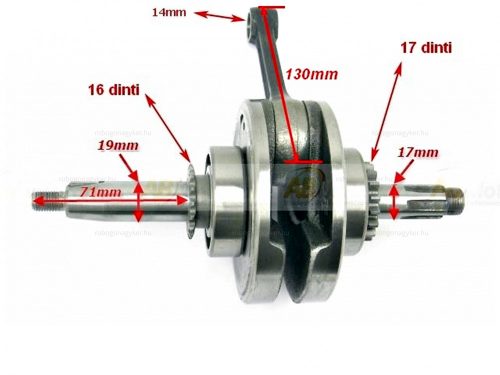 Főtengely Lifan 125ccm - 14-es csapszeg