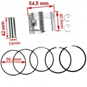 Dugattyúszett YBR125 54.5MM 15-ÖS CSAPSZEG