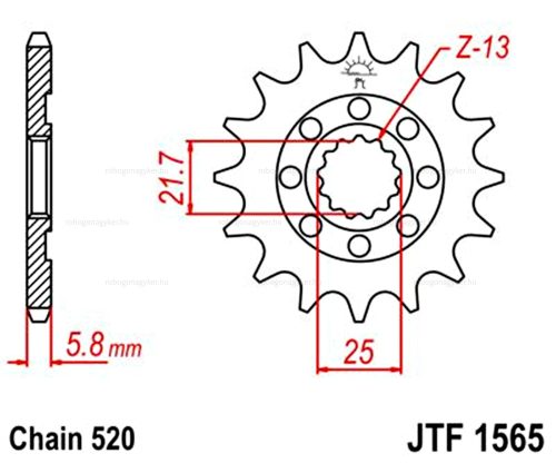 Lánckerék első JTF1565SC 520 13 fogas