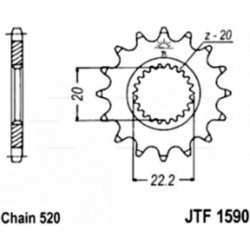 Lánckerék első JTF1590SC 520 13 fogas