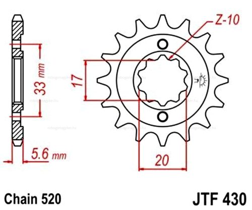 Lánckerék első JTF430 520 13 fogas