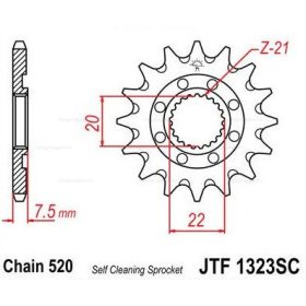Lánckerék első JTF1323SC 520 14 fogas