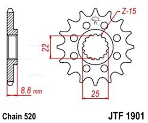 Lánckerék első JTF1901SC 520 14 fogas