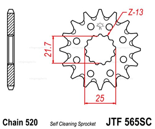 Lánckerék első JTF565SC 520 14 fogas