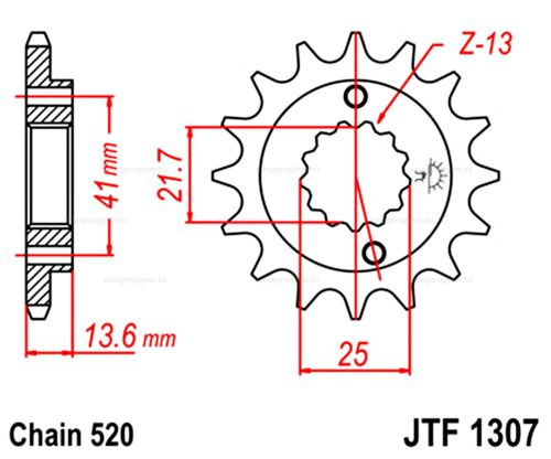 Lánckerék első JTF1307 520 15 fogas