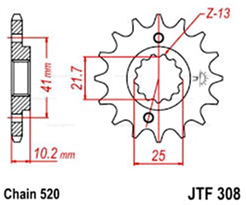 Lánckerék első JTF308 520 15 fogas