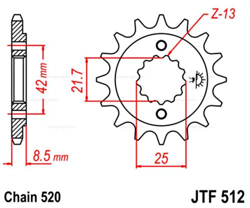 Lánckerék első JTF512 520 15 fogas