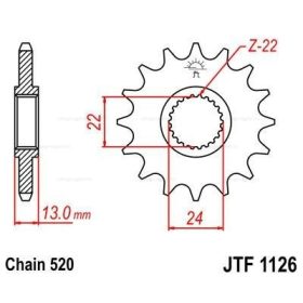 Lánckerék első JTF1126 520 16 fogas