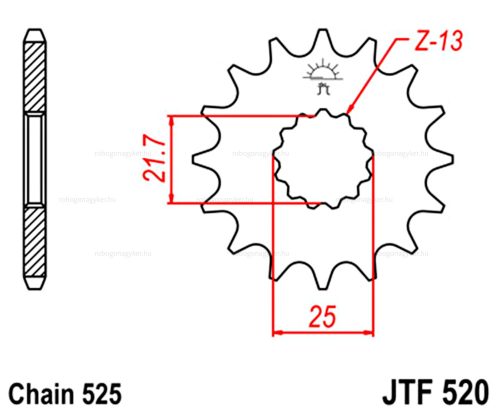 Lánckerék első JTF520 525 16 fogas