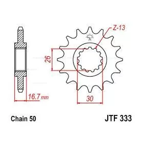 Lánckerék első JTF333 530 16 fogas