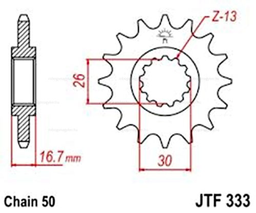 Lánckerék első JTF333 530 16 fogas