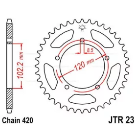 Lánckerék hátsó 420 47 fogas JTR 23.47