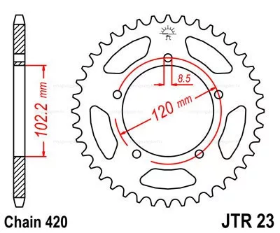 Lánckerék hátsó 420 47 fogas JTR 23.47