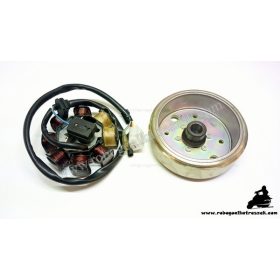   Gyújtás alaplap állórész + forgórész 4T GY6, 4 ütemű kínai robogóhoz