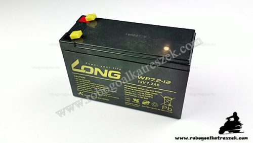 12V 7Ah gondozásmentes elektromos kerékpár akkumulátor (6-DZM-7)