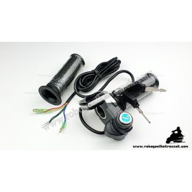   Gázkar töltöttség visszajelzővel és gyújtáskapcsolóval (skálás) - elektromos kerékpárhoz