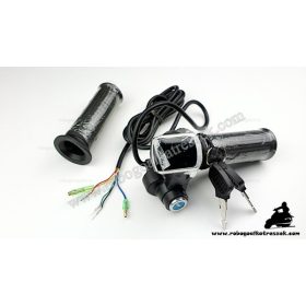   Gázkar töltöttség visszajelzővel és gyújtáskapcsolóval (skálás) - elektromos kerékpárhoz