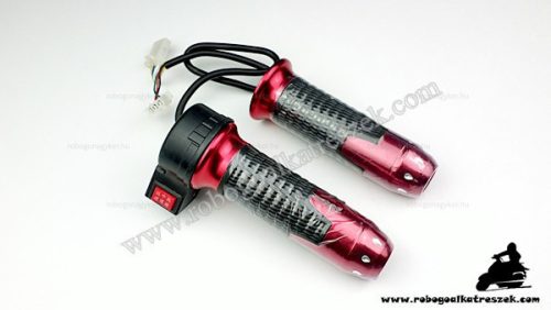 Gázkar sebességkapcsolós (piros) - elektromos kerékpárhoz