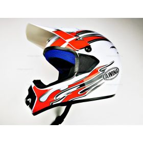 Bukósisak AWINA ENDURO fehér - piros M méret