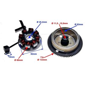 Gyújtás alaplap állórész + forgórész AM6