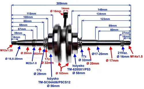 Főtengely 4T GY-6B (GY7) 150cc BN157QMJ