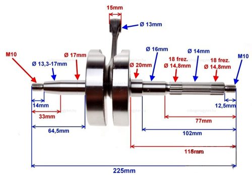 Főtengely Piaggio Zip 4T 50ccm