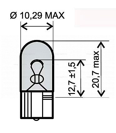 Izzó 12V 5W üvegfoglalatú RMS 0285