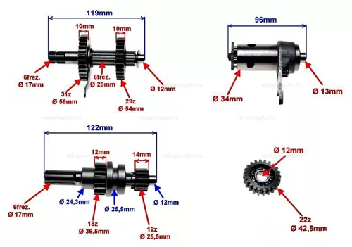 Váltó fogaskerék szett ATV 110cc