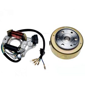 Gyújtás alaplap állórész + forgórész Moped 4T