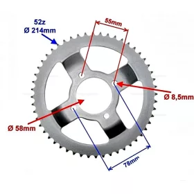 Lánckerék hátsó 428 52 fogas Romet ZETKA