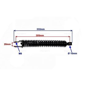 Teleszkóp hátsó Peugeot Kisbee 305mm