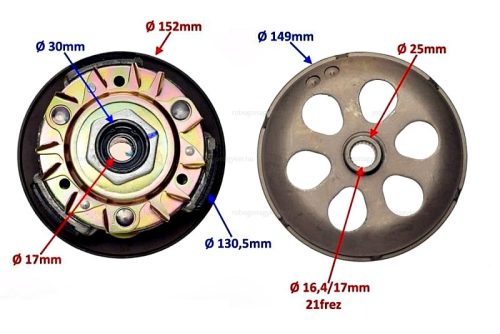 Kuplung szerkezet Piaggio Liberty 125ccm / Vespa 125 / LEADER 125