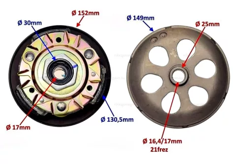 Kuplung szerkezet Piaggio Liberty 125ccm / Vespa 125 / LEADER 125