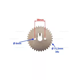 Vezérmű fogaskerék Yamaha YBR125 34 fogas