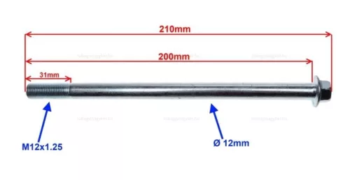 Tengely első 12x201mm