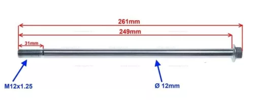 Tengely első 12x249mm QT-4