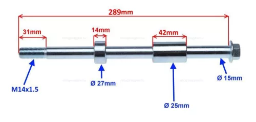 Tengely hátsó 12x289mm JUNAK 905