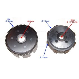 Kuplung szerkezet Kingway / Keeway chopper 150 - 250ccm