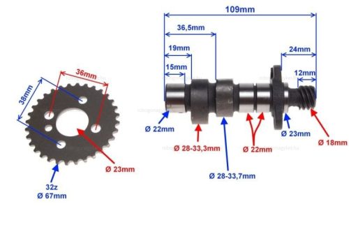 Vezérműtengely Suzuki GN125