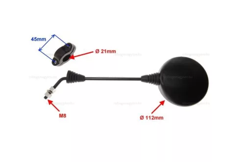 Tükör szett kerek hosszú szárral 8mm