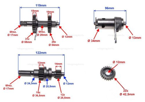 Váltó fogaskerék szett ATV 110ccm tip III.