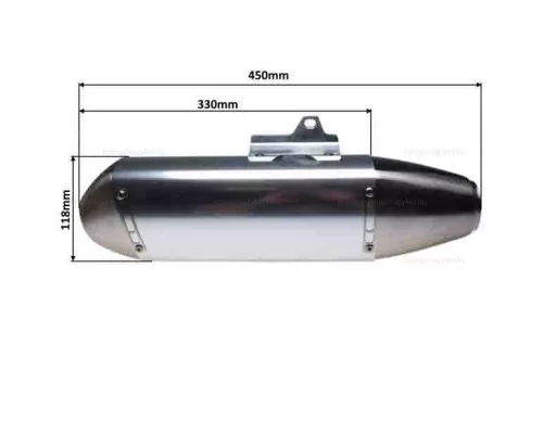Kipufogó dob ezüst univerzális tip II.