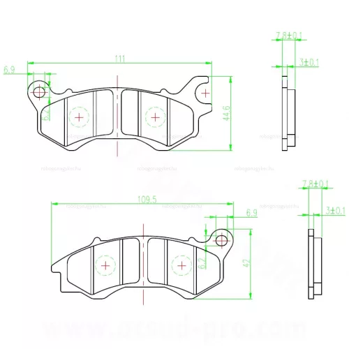 Fékbetét LONGJIA EASYMAX 125cc E4 / KEEWAY 125CC