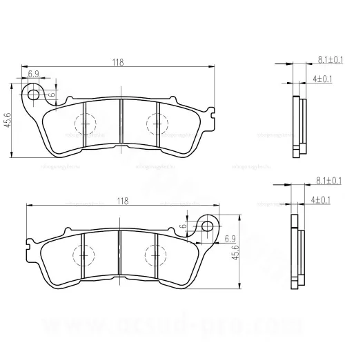 Fékbetét HONDA SH 125 / 300CC / S-WING / SUZUKI BURGMAN 125 2007-13