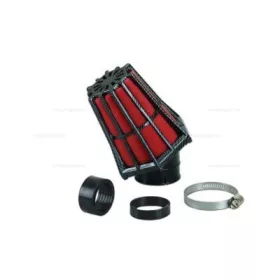 Levegőszűrő sport 28/35mm 30 fokos KARBON / PIROS